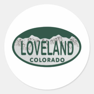 Sticker Rond Oval de licence Loveland