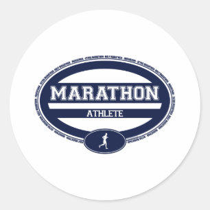 Sticker Rond Ovale de marathon pour des athlètes et des