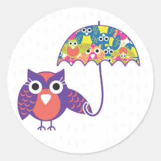 Sticker Rond owlUmberella