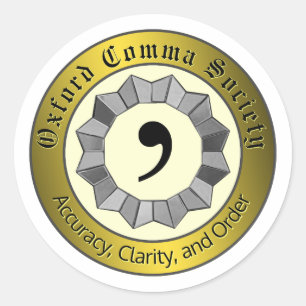 Sticker Rond Oxford Comma Society