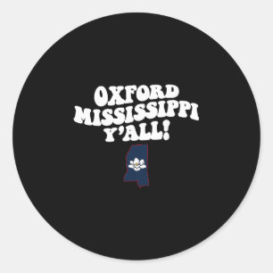 Sticker Rond Oxford Mississippi Y'all Ms Vacances du Sud