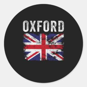 Sticker Rond Oxford UK Drapeau Angleterre Souvenir