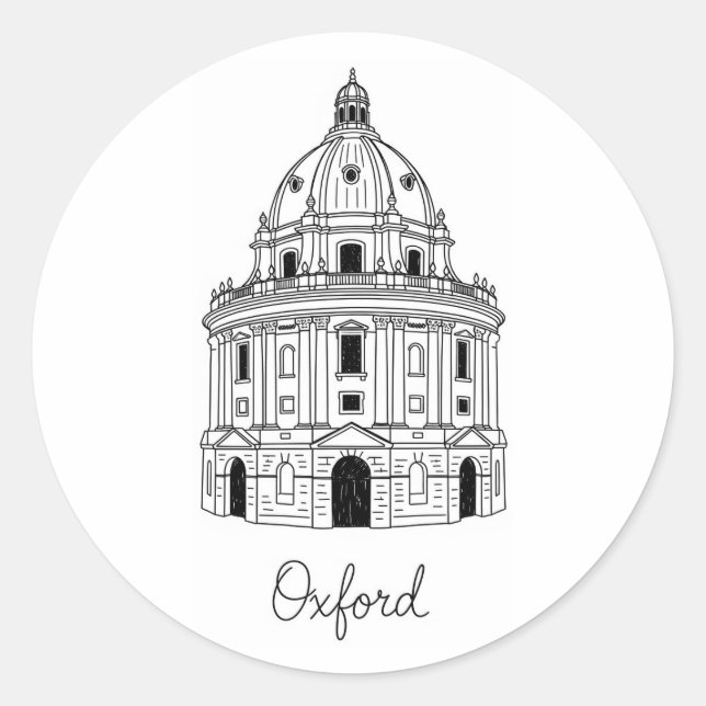 Sticker Rond Oxford University Radcliffe Caméra Angleterre Voya (Devant)