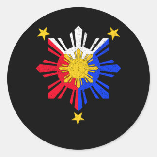 Sticker Rond Oy Filio Philipe Drapeau Sun