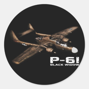 Sticker Rond P-61 Black Widow