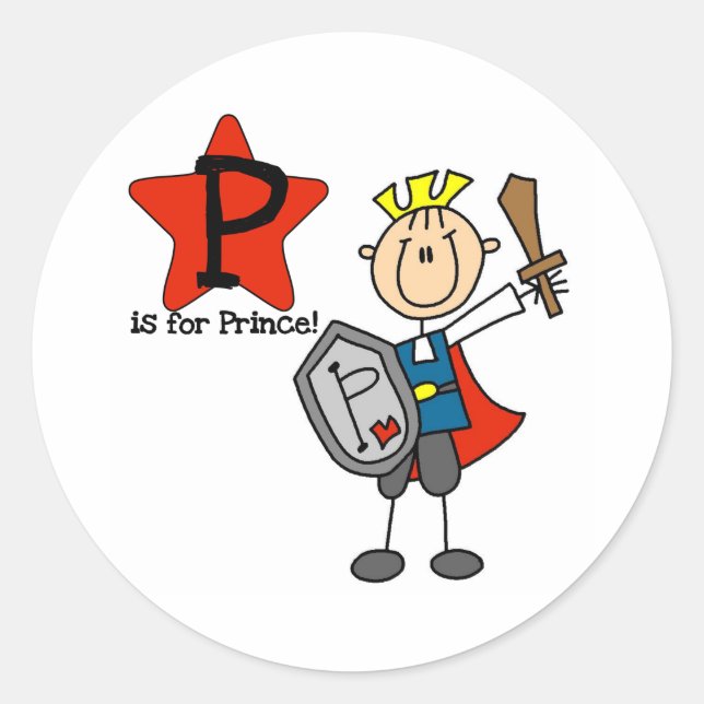 Sticker Rond P est pour Prince (Devant)