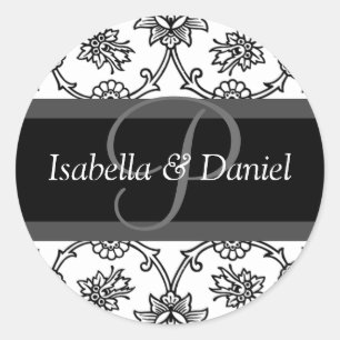 Sticker Rond P Monogrammes Pour Les Phoques Faire-part de maria