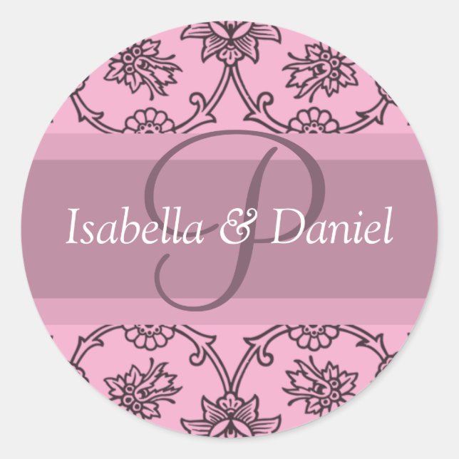 Sticker Rond P Monogrammes Pour Les Phoques Faire-part de maria (Devant)