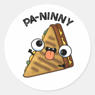Sticker Rond Pa-ninny Funny Panini Pun dispose d'une panini mig