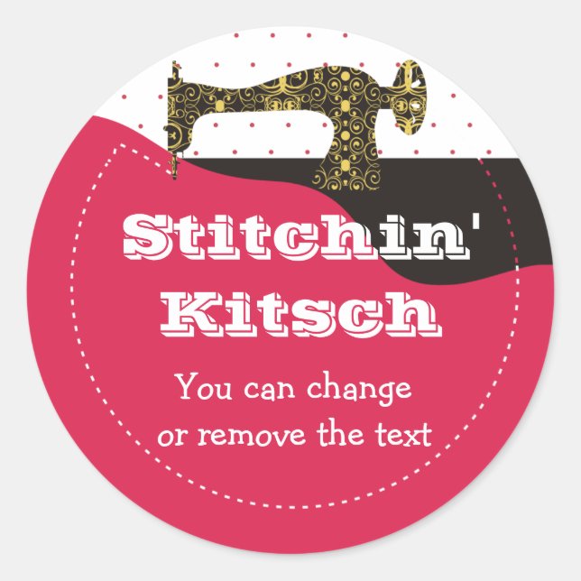 Sticker Rond PA piquante de cadeau de tissu antique de machine (Devant)