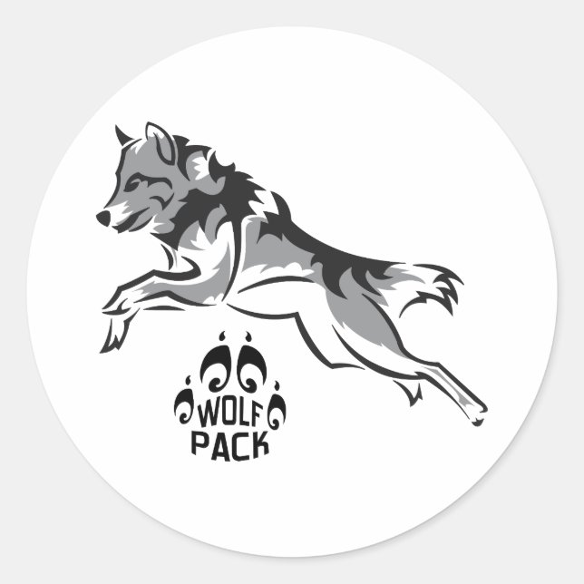 STICKER ROND PACK DE LOUPS (Devant)