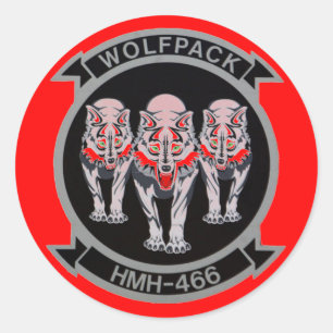 STICKER ROND PACK WOLF HMH-466