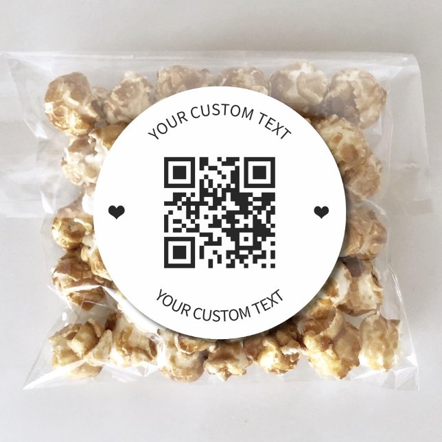 Sticker Rond Package de code QR personnalisé Entreprise de text (Créateur téléchargé)