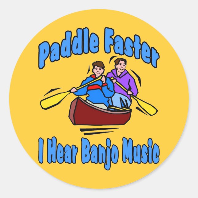 Sticker Rond Paddle Banjo Musique plus rapide (Devant)
