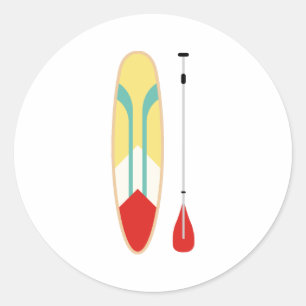 Sticker Rond Paddle-board