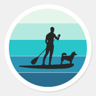 Sticker Rond Paddleboard Paddleboard Paddleboard Sports nautiqu