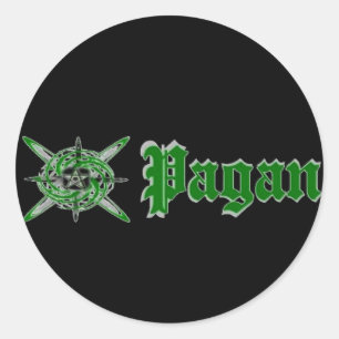 Sticker Rond Pagan Star Green