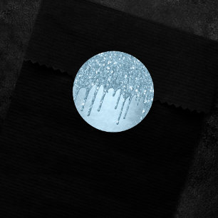 Sticker Rond Pailletage de glace qui coule   Métallic scintilla
