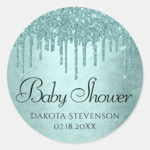 Sticker Rond Pailletage de menthe qui coule   Douche de fusion 