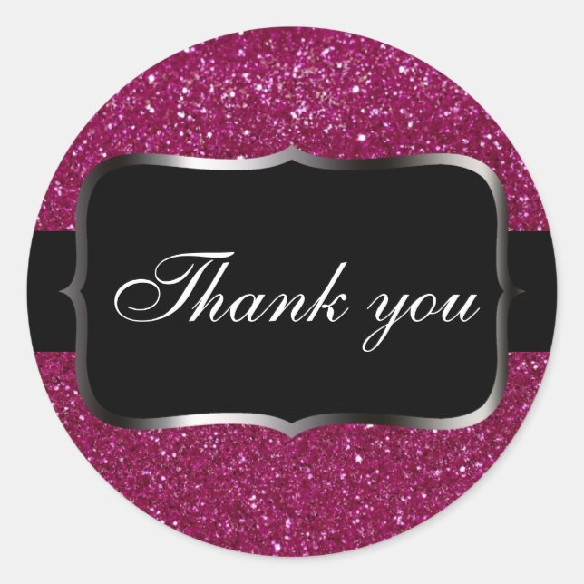 Sticker Rond Paillette rose (Devant)