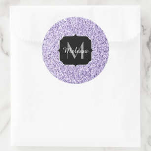 Sticker Rond Paillettes de lumière ultra violette monogramme sc