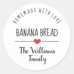 Sticker Rond pain à la banane fait maison avec amour simple bla
