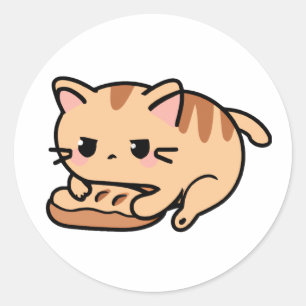 Sticker Rond Pain à pétrir de chat