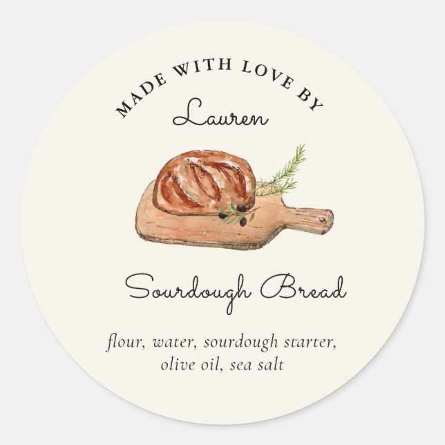 Sticker Rond Pain au levain fait maison  (Devant)
