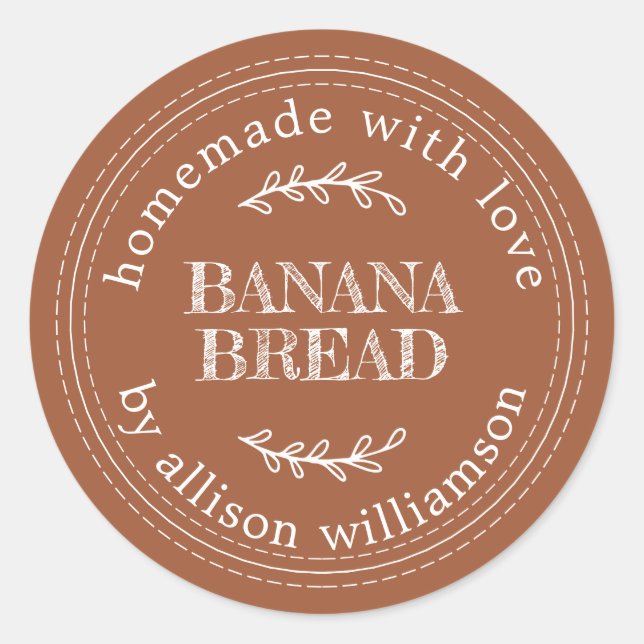 Sticker Rond Pain de banane maison rustique TerraCotta (Devant)