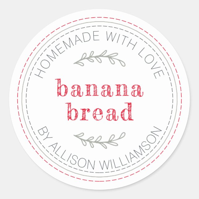 Sticker Rond Pain de banane Rustique fait maison (Devant)