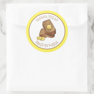 Sticker Rond Pain De Banane Vente De Gâteau Maison Fabriquée À 
