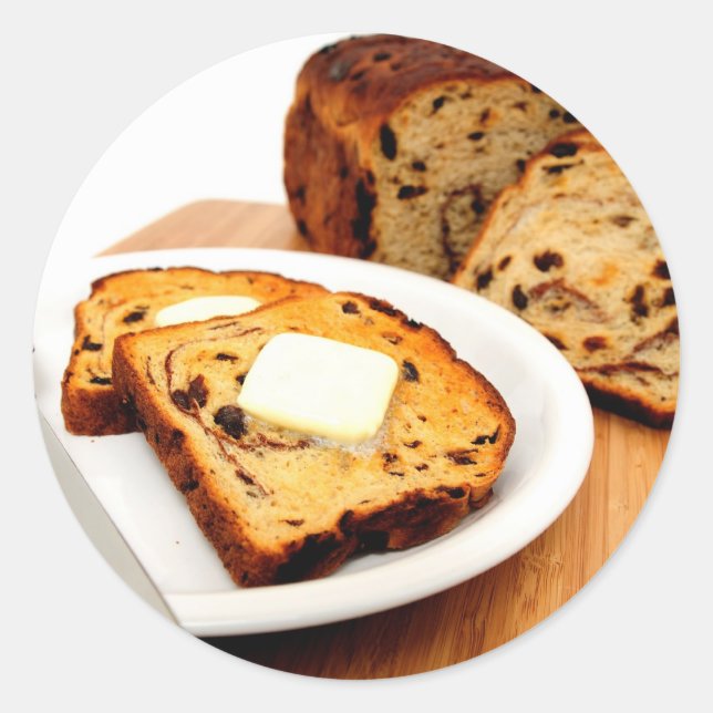 Sticker Rond Pain De Raisin Et cannelle (Devant)
