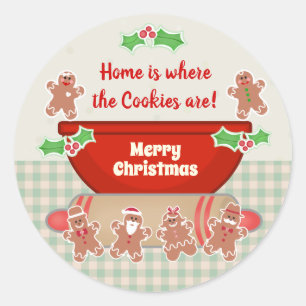 Sticker Rond Pain d'épice de Noël Personnalisé Boulangerie drôl