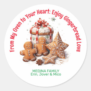 Sticker Rond Pain d'épices amour Noël
