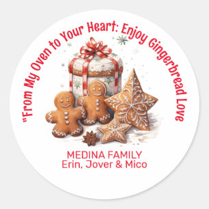 Sticker Rond Pain d'épices amour Noël