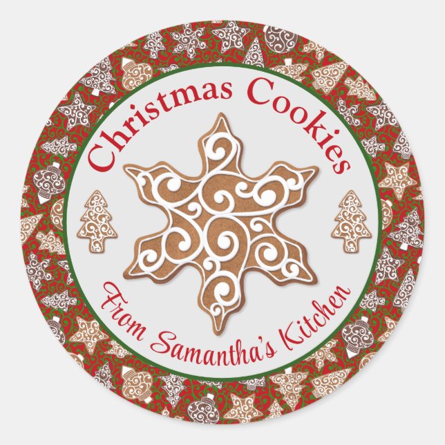 Sticker Rond Pain d'épices biscuits de Noël faits maison (Devant)
