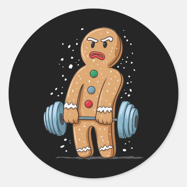 Sticker Rond Pain d'épices Entraînement d'haltérophilie 1 (Devant)