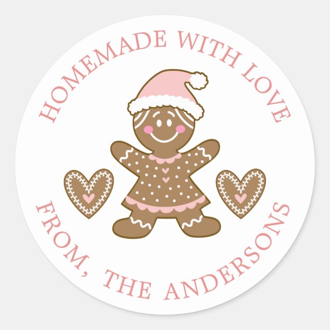 Sticker Rond pain d'épices fait avec amour Noël (Devant)