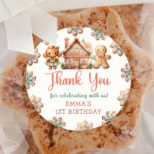 Sticker Rond Pain d'épices Noël Cookie fête d'anniversaire