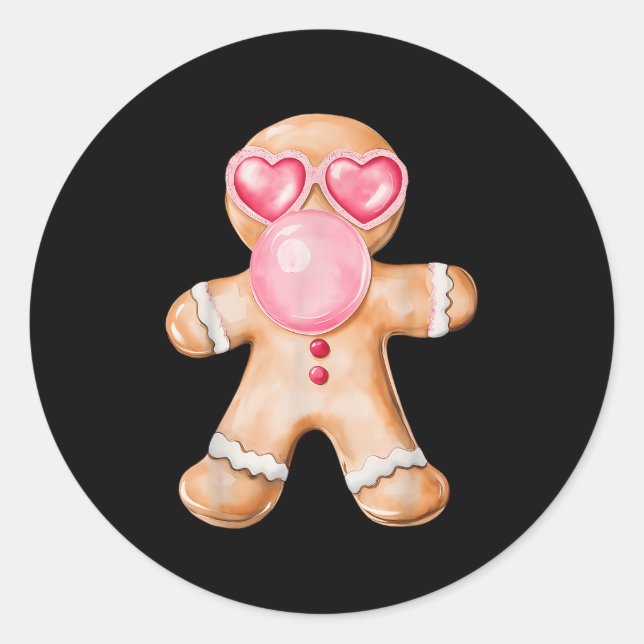 Sticker Rond Pain d'épices soufflant bulle gomme Nk Sungles Chr (Devant)