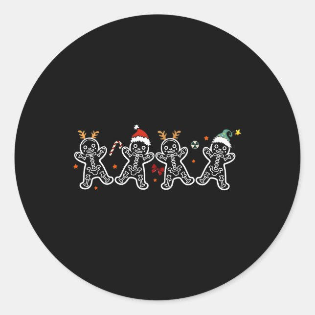 Sticker Rond Pain d'épices Squelette Noël Radiologie Shir Xray (Devant)