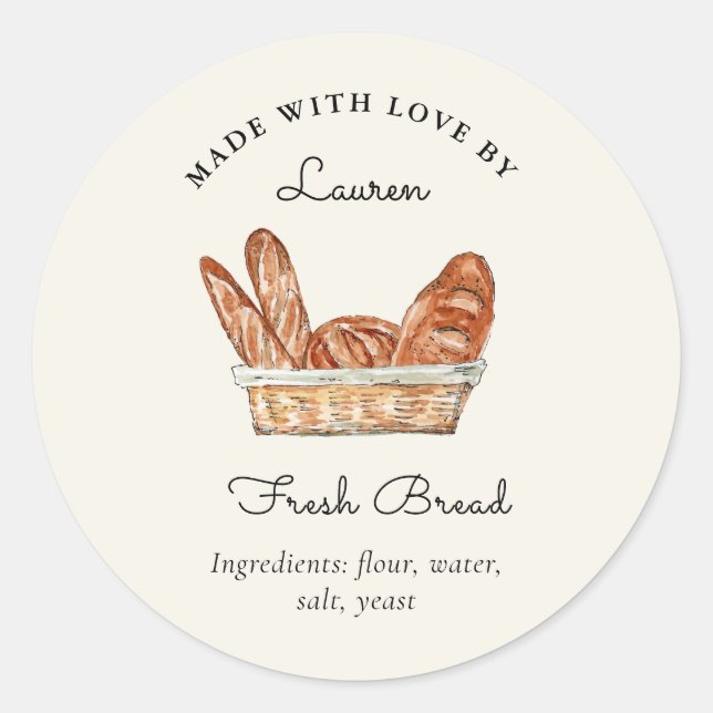 Sticker Rond Pain frais fait maison (Devant)
