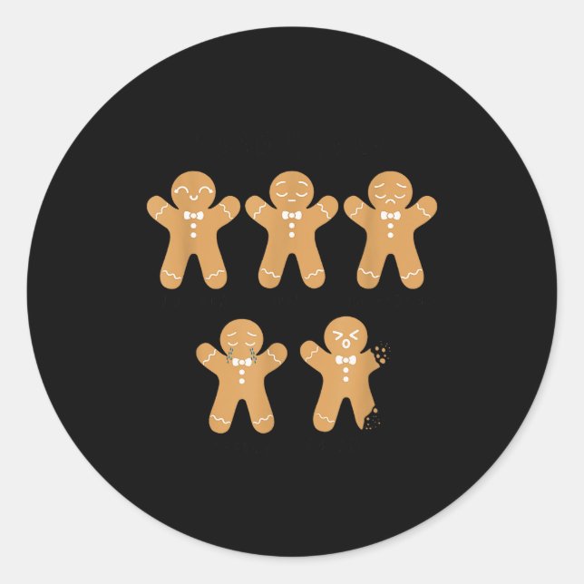 Sticker Rond Pain Scale Gingerbread, Funny Gingerbread Christma (Devant)