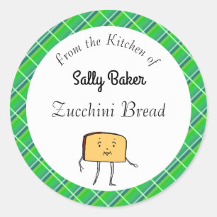 Sticker Rond Pain vintage Tranches Pâte Vert Pâte Cuisson