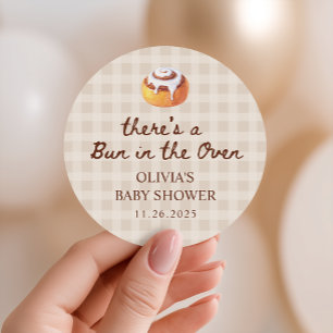 Sticker Rond Pains au four Pâtisserie Gingham Faveur de Baby Sh