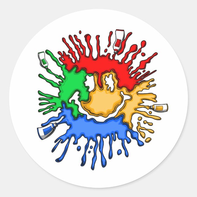 Sticker Rond Paint Tube Smile (Devant)