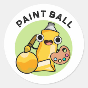 Sticker Rond Paintball Funny Paint Pun