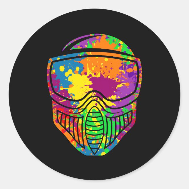 Sticker Rond Paintball Paint Tir Paintballer Air Gun (Devant)