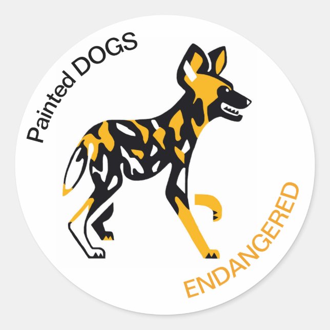 Sticker Rond Painted DOGS - Animal activist - Faune - Nature (Devant)