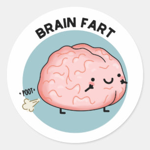 Sticker Rond Paire de cerveau amusant Anatomie Pun